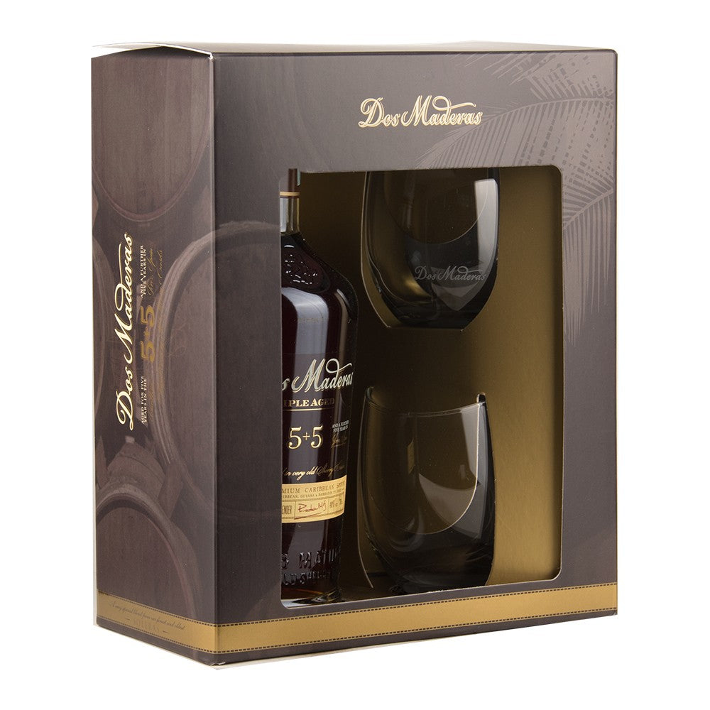 Ron Dos Maderas PX 5+5 años Confezione con 2 bicchieri  70 cl